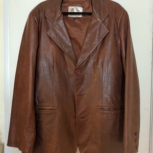 Brown Leather Blazer